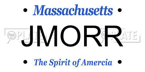 JMORR Massachusetts License Plate