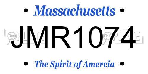 JMR1074 Massachusetts License Plate