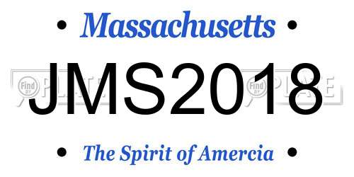 JMS2018 Massachusetts License Plate