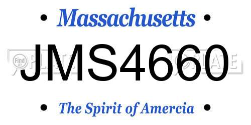 JMS4660 Massachusetts License Plate