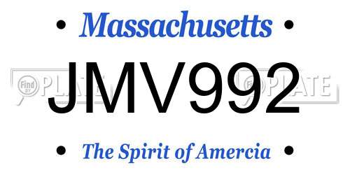 JMV992 Massachusetts License Plate