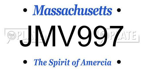 JMV997 Massachusetts License Plate