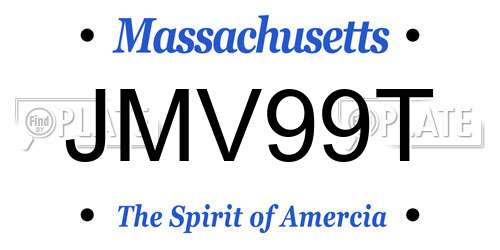JMV99T Massachusetts License Plate