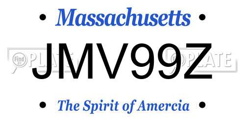 JMV99Z Massachusetts License Plate