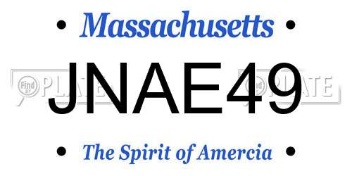 JNAE49 Massachusetts License Plate