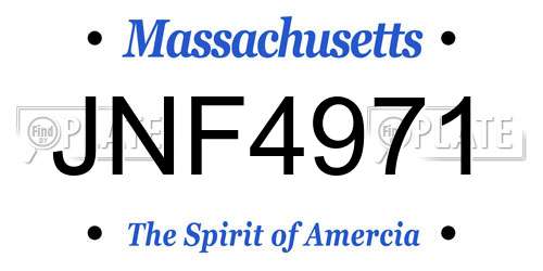 JNF4971 Massachusetts License Plate