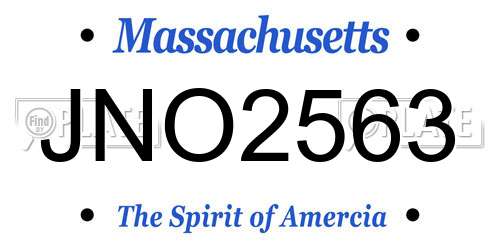 JNO2563 Massachusetts License Plate