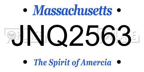 JNQ2563 Massachusetts License Plate