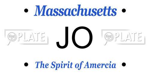 JO Massachusetts License Plate
