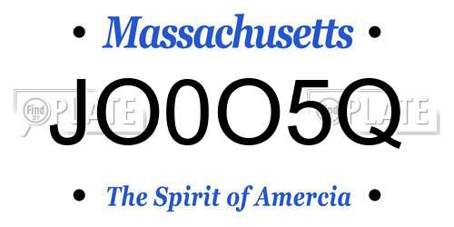 JO0O5Q Massachusetts License Plate