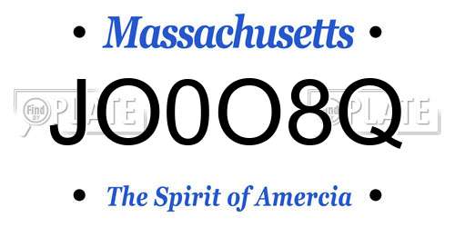 JO0O8Q Massachusetts License Plate