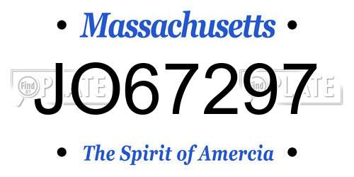 JO67297 Massachusetts License Plate