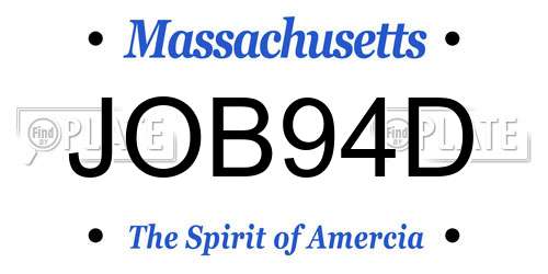 JOB94D Massachusetts License Plate