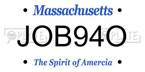 JOB94O Massachusetts License Plate