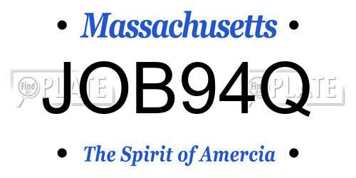 JOB94Q Massachusetts License Plate