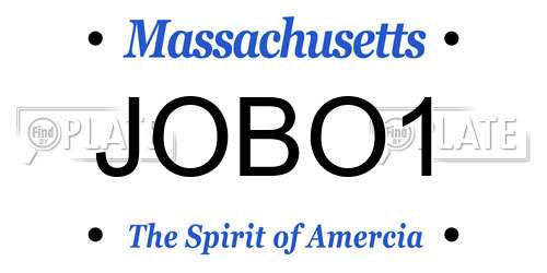 JOBO1 Massachusetts License Plate