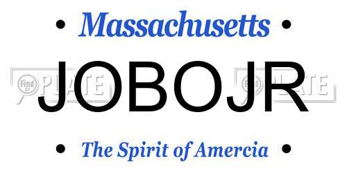 JOBOJR Massachusetts License Plate
