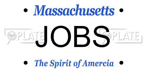 JOBS Massachusetts License Plate