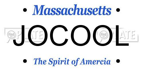 JOCOOL Massachusetts License Plate