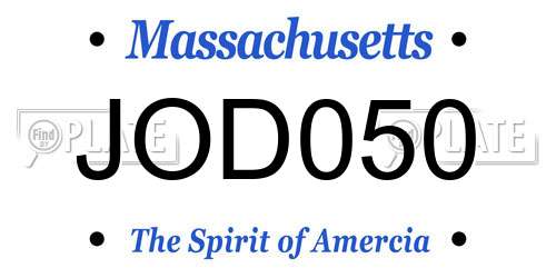 JOD050 Massachusetts License Plate