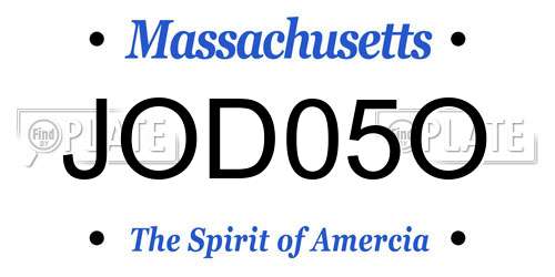 JOD05O Massachusetts License Plate