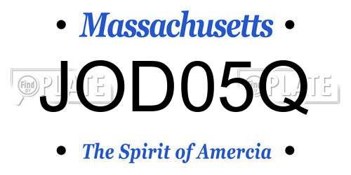 JOD05Q Massachusetts License Plate