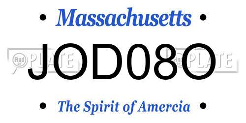 JOD08O Massachusetts License Plate