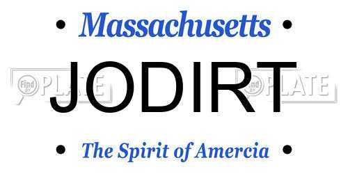 JODIRT Massachusetts License Plate