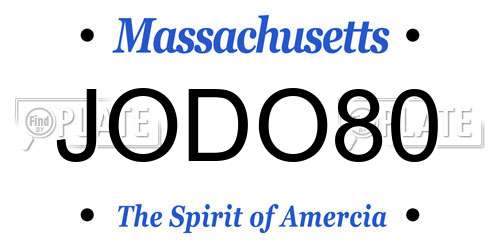 JODO80 Massachusetts License Plate