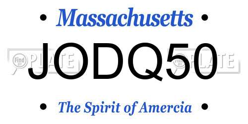 JODQ50 Massachusetts License Plate