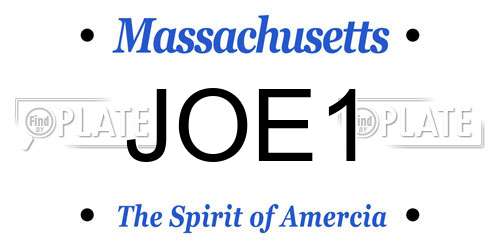 JOE1 Massachusetts License Plate