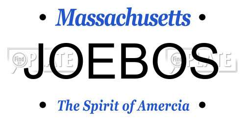 JOEBOS Massachusetts License Plate