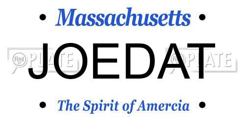 JOEDAT Massachusetts License Plate