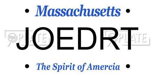 JOEDRT Massachusetts License Plate