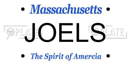 JOELS Massachusetts License Plate