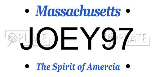 JOEY97 Massachusetts License Plate