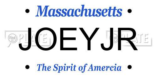 JOEYJR Massachusetts License Plate