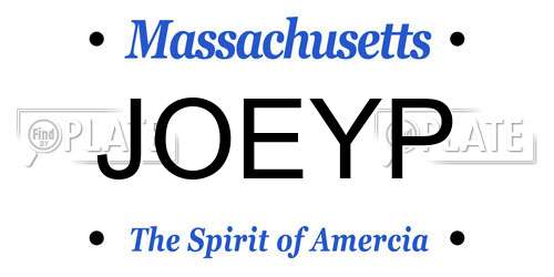 JOEYP Massachusetts License Plate