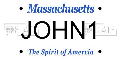 JOHN1 Massachusetts License Plate