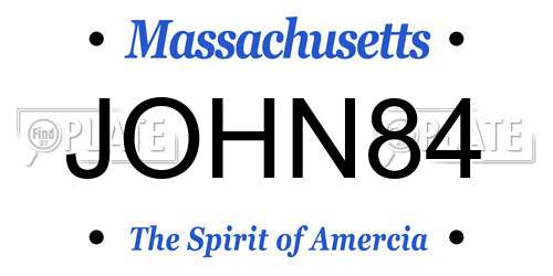 JOHN84 Massachusetts License Plate