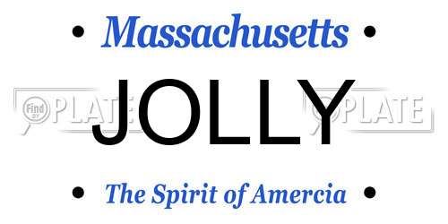JOLLY Massachusetts License Plate