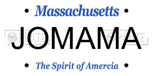 JOMAMA Massachusetts License Plate