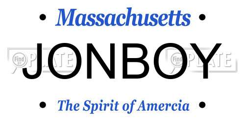 JONBOY Massachusetts License Plate