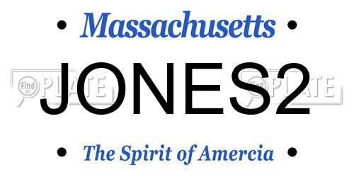 JONES2 Massachusetts License Plate