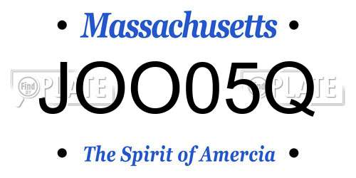 JOO05Q Massachusetts License Plate