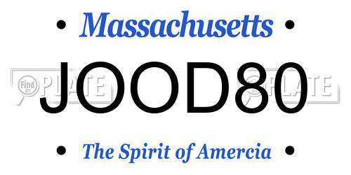 JOOD80 Massachusetts License Plate