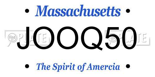 JOOQ50 Massachusetts License Plate