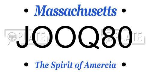 JOOQ80 Massachusetts License Plate