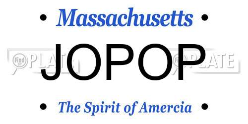 JOPOP Massachusetts License Plate