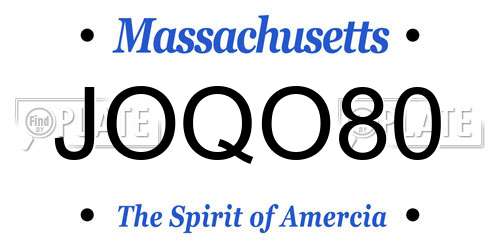 JOQO80 Massachusetts License Plate